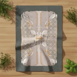 Strofinaccio Cucina BORBONESE canovaccio Foulard verde 50x70
