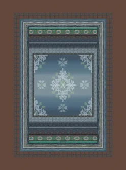Tappeto arredo da interni Bassetti Granfoulard Olbia B1 blu antiscivolo 110x150