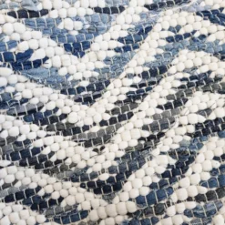 Tappeto arredo multiuso 50x80 antiscivolo zig-zag bluette