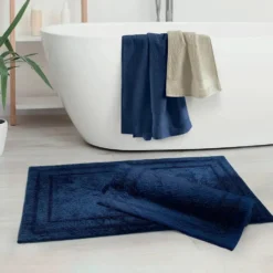 Tappeto Bagno 100% Cotone Gabel Atmosfera 70x140 Blu Navy