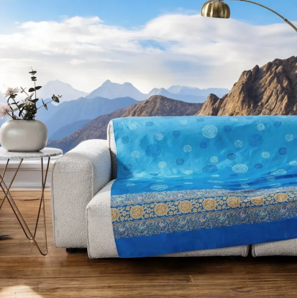 Telo Arredo Bassetti Granfoulard Pallavicino C1 270x270 cm - Blu e Lilla Elegante