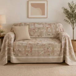 Telo arredo copritutto in raso copritutto Borbonese Liberty beige