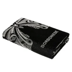 Telo da mare in spugna BORBONESE Butterfly Nero 100x180