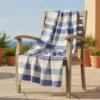 Telo Mare con frange Pareo Salvaspazio Speedy + Pochette righe blu