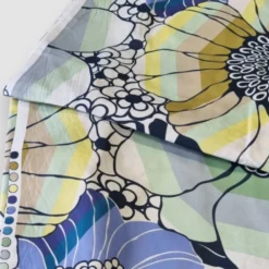 Tessuto a metro in cotone Missoni Home Sally floreale bluette 170 h. 295