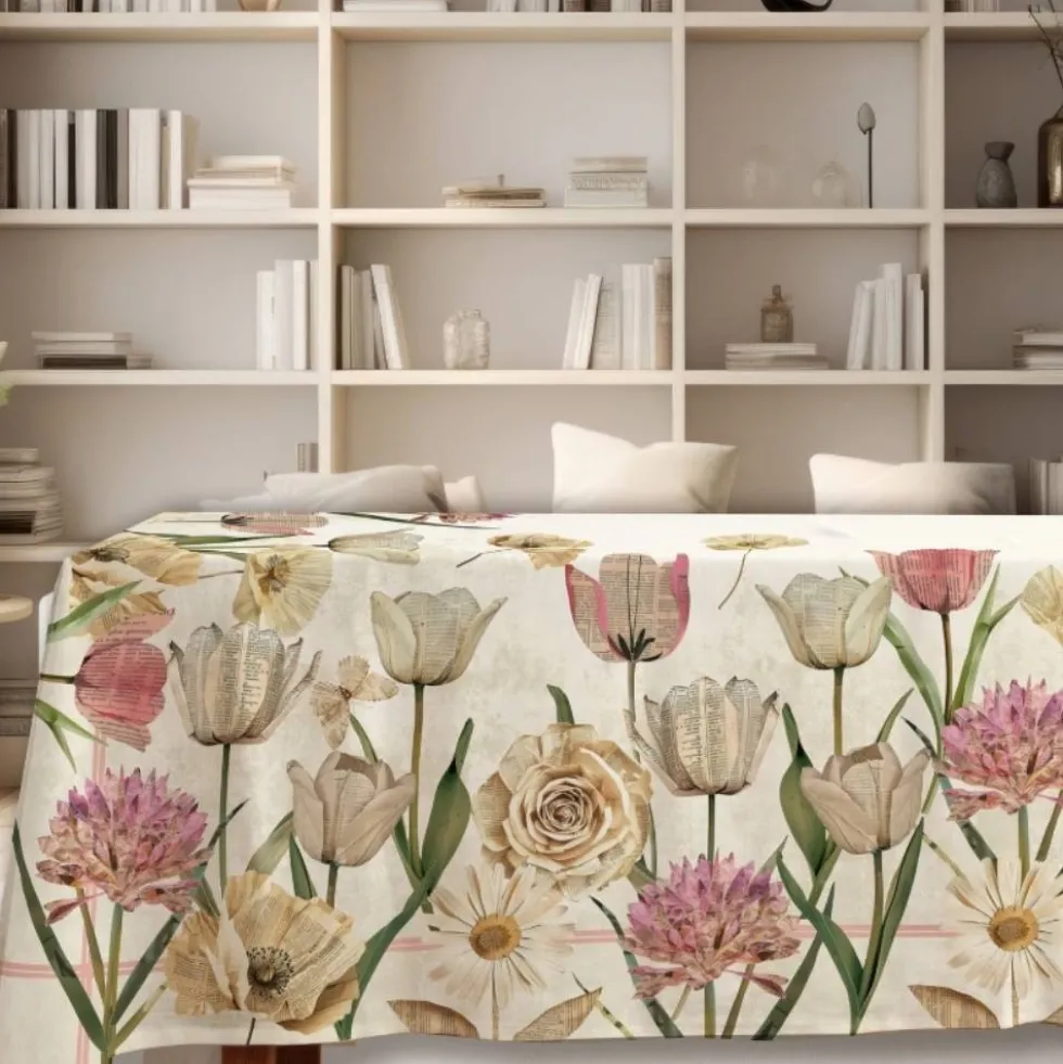 Tovaglia Botanica Tag House Paper 150x180 | Rosa Naturale