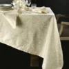 Tovaglia in fiandra PIAZZA PITTI 160x230 cm 8 tovaglioli beige Manuela