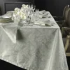 Tovaglia PIAZZA PITTI 180x360 cm in fiandra con 18 tovaglioli grigio perla Manuela