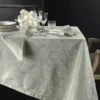 Tovaglia PIAZZA PITTI 180x280 cm in fiandra con 12 tovaglioli grigio perla Manuela