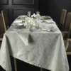Tovaglia PIAZZA PITTI 150x180 cm in fiandra con 6 tovaglioli grigio perla Manuela