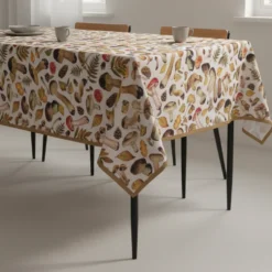 Tovaglia Rettangolare Idrorepellente Funghi 140x180cm