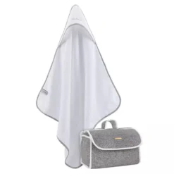Triangolo neonato in spugna + Beauty Borbonese KIDS Splendido grigio