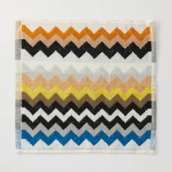 6x Lavette in spugna 30x30 MISSONI HOME BEST 160 chevron giallo-blu